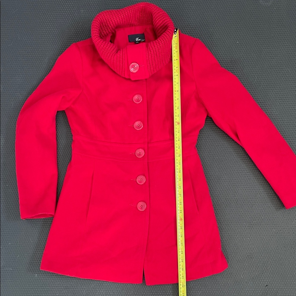 Forever XXI Red Button-Up Coat Sz M - Picture 7 of 12